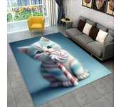 Alfombra con dibujos de gatos en 3D, alfombra para el hogar, sala de estar, dormitorio, sofá, cocina, felpudo decorativo, alfombra antideslizante para juegos de niños 40x60cm(15x23in)
