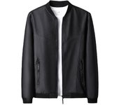 Chaqueta de cuero de talla grande de otoño para hombre, chaqueta de cuero delgada con cremallera, ropa de cuero para hombre, abrigo informal 8XL negro