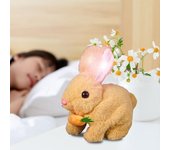 Conejito de peluche interactivo Yousheng para niños, con orejas saltarinas y eléctricas, hecho a mano, realista, con sonido y luz. blanco