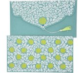 PAPERTREE MONSOON Lot de 5 Enveloppes cadeau 19*10cm - Bleu paon Anis {couleur}