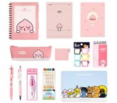 Kakao Friends Tin Case Papelería Set Parte 2, Set 1, Apeach, el mejor personaje de Corea