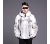 Abrigo de piel de visón para hombre, abrigo de hierba de piel de visón entera, capucha ajustada, Chaqueta corta con cremallera a la moda, informal 6XL