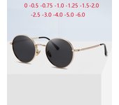 Gafas de sol polarizadas redondas Steampunk con prescripción para mujeres y hombres Uv400 gafas de sol antideslumbrantes para miopía potencia 0 -0 .5 -0 .75 a -6 .0 6
