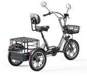 Cysum T1Pro Triciclo Eléctrico Plegable de Carga con Cesta 350W 48V22Ah Bicicleta Eléctrica Neumático de 16 pulgadas Bicicleta Eléctrica de 3 ruedas Bicicleta Eléctrica Urbana