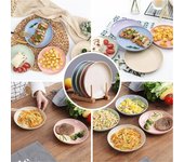 Juego de 4 platos de cena de paja de trigo, vajilla completa ecológica, accesorios de cocina, platos, vajilla 9 inches