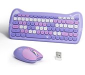Combo de teclado y ratón inalámbricos de 2,4 g: Encantador estilo punk rosa, perfecto para portátiles y PC en oficinas domésticas.