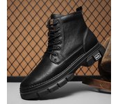 Zapatos de cuero genuino de marca de diseñador de moda para hombre, botines de invierno nuevos, botas cortas de oficina para trabajo al aire libre. 38 caqui