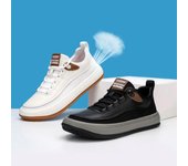Zapatos casuales de verano transpirables para hombre, zapatos sencillos de cuero con cabeza grande, zapatos casuales blancos de payaso 38 blanco