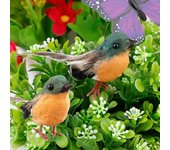Decoración de árbol de Navidad con forma de pájaro petirrojo, artesanía con plumas artificiales, pájaros de espuma falsos, manualidades en miniatura, adorno de jardín, decoración del hogar
