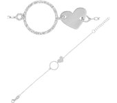 Les Trésors De Lily [Q9354] - Bracelet Argent artisanal 'Love' argenté (rhodié) - 20x10 mm plata