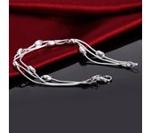 Pulseras elegantes de cuentas de cadena de serpiente de plata esterlina S925 para mujer, accesorios de moda para fiestas, bodas, joyas, regalos de Navidad 20cm 8inches