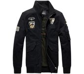 Chaqueta estilo militar de invierno para hombre, chaqueta estilo bombardero de la Fuerza Aérea del Ejército con bordado de halcón y avión a la moda XL verde