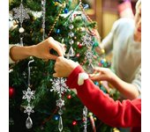 10 piezas de carámbano de Navidad decoración de copo de nieve acrílico transparente interior al aire libre festivo árbol de Navidad adorno colgante guirnalda suministros para fiesta puro