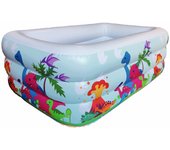 Piscina de vinilo Dinosaurio Piscina grande Hogar Familiar Piscina Juego de agua Niños Verano Protección Exterior 3 Habitaciones Aire x 100 x myuse (150 50 cm)