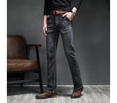 Pantalones vaqueros acampanados grandes para hombre, pantalones vaqueros acampanados elásticos de estilo coreano, ajustados, para hombre 28 gris