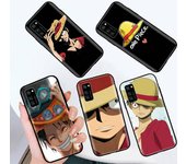 Funda negra para Xiaomi Poco X6 X4 M5 M6 F5 F6 C65 C55 C50 C51 C40 Pro Redmi 14C A3X 13C 12C 11T 10A 9C Note 7 6 8A Plus W-75 One Piece Luffy Redmi Note 10s capri
