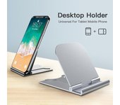 Soporte de escritorio para teléfono móvil, soporte plegable portátil para teléfono móvil, soporte de escritorio para iPhone 15 14 13 Pro Max iPad Smartphone negro