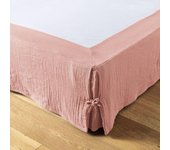 Cache-sommier  Gaïa  toutes dimensions  Gaze de Coton  - Gaïa Rose Pêche - 160 x 200 cm
