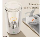 Botella mezcladora de proteínas portátil eléctrica de 450 ml, taza mezcladora totalmente automática, recargable, para gimnasio, mezcla de cócteles, proteína en polvo Battery version blanco