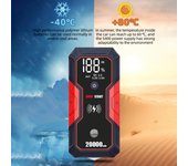 Arrancador de batería de coche portátil del arrancador del salto del coche 20000mAh 12V(Motores de gasolina de hasta 5,0 L y diésel de 3,5 L),USB AU  WIRELESS negro rojo