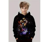 Sudadera con capucha de astronauta de cielo estrellado, camiseta de manga larga de moda para niños, cómoda e innovadora camisa deportiva de ocio al aire libre para primavera, otoño e invierno 100CM