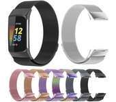 Correa de pulsera milanesa para Fitbit Charge 5 6 pulsera de acero inoxidable plata