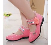 Verano nuevos niños elegantes princesa PU sandalias de cuero niños niñas vestido de boda fiesta zapatos con cuentas para niñas zapatos de baile tamaño 21-37 21 negro