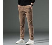 Pantalones casuales de pana para hombre, pantalones chinos ajustados elásticos con cordón a la moda, pantalones largos rectos informales de negocios para hombre 27 negro