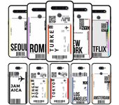 Funda para LG K41s, K61, G6, K40, K51, G8, K50s, K40s, G7, K52, K31, K62, K71, Q51, Q60, Q61, color negro, con código de barras para billetes de avión. LG K50