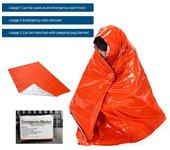 Saco de dormir de emergencia, impermeable, portátil, manta térmica, ligero, para acampar al aire libre, mochilero, senderismo, saco vivac de supervivencia para adultos naranja