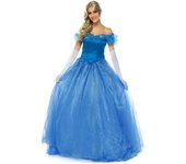 Vestido de Cenicienta para mujer, disfraz de princesa Disney para Halloween, disfraz de Cenicienta para adultos, disfraz de campaña de cosplay para niña azul