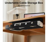 Bandeja para cables debajo del escritorio, bandeja para cables con abrazadera, soporte para cable de regleta, sin perforación, para varias mesas