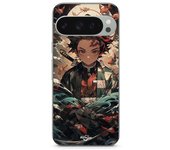 Coque - MANIACASE - Google Pixel 9 Pro - Souple - Silicone - Demon Slayer Tanjiro