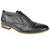 Goor Hombre Capped Lace Oxford Brogue Zapatos 6 UK rojo