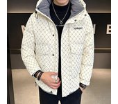 Chaqueta Bomber de Invierno para Hombre, Chaqueta para Hombre, Chaqueta Informal para Exteriores con Capucha a Prueba de Viento, Parka de plumón de Pato Blanco 90 para Hombre M