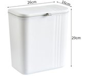 Contenedor de basura impermeable de pared de gran capacidad con tapa deslizante para debajo del fregadero blanco