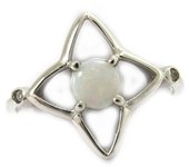 Bague Argent 'Déesse Opale' Blanc argenté (rhodié) - 14x15 mm 54 blanco
