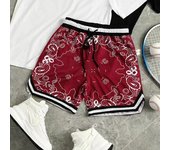 Pantalones cortos informales de verano con cordón en la cintura, patrón de flores, pantalones cortos deportivos informales de baloncesto de secado rápido, pantalones cortos de pierna ancha con ajuste ajustable M marrón oscuro