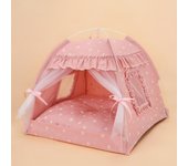 Tienda semicerrada para mascotas, perrera transpirable para gatos, perrera para perros, carpa Floral azul al aire libre plegable S