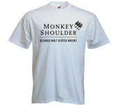 Camiseta unisex blanca para hombre de Monkey Shoulder BlendEd Malt Scotch Whisky Batch 27 Scotland S