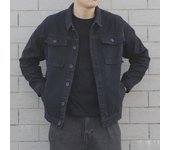Chaqueta de solapa de manga larga informal de color sólido para hombre: moda de otoño, corte holgado, estilo juvenil, botonadura sencilla. 3XL negro