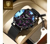 POEDAGAR camiseta nueva marca de lujo para hombre, reloj con caja, relojes de cuarzo luminosos impermeables multifuncionales para hombre