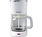 Cafetera eléctrica - BRANDT - CAF1318S - Blanca y Plata - 1,8 L - 1100 W - 18 tazas
