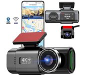 Nueva grabadora de conducción 4K de doble lente Mini cámara GPS Wifi Estacionamiento las 24 horas con cámara de visión trasera 1080P Visión nocturna Caja negra Grabación a bordo del automóvil 4K Dashcam 0G