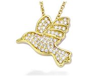 Les Trésors De Lily [L7056] - Collar chapado en oro 'Colibrí' oro blanco - 15x15 mm oro