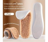 1 par de plantillas térmicas cálidas de látex, plantillas suaves y cómodas gruesas para hombres y mujeres, almohadilla para zapatos deportivos de invierno autocalentadas 43-44 blanco