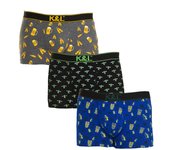 Pack-3 Boxers Funny tejido transpirable hombre KL3009 hombre S multicolor