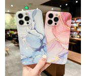 Funda de teléfono suave con patrón de mármol delgado a la moda para Iphone 14 12 11 13 Pro Max cubierta protectora de lente de piel sedosa For iPhone11 púrpura