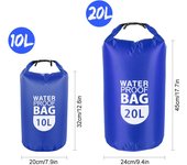 Bolsa flotante impermeable y seca de PVC, bolsa seca con parte superior enrollable, bolsa de almacenamiento para deportes acuáticos de 20 l, ligera y seca 20L azul