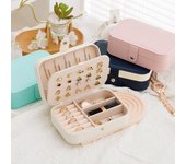 Caja de almacenamiento para guardar joyas, pendientes, anillos, collares, organizador de joyas, estuche portátil de viaje para guardar joyas as the picture
